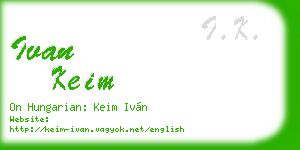 ivan keim business card
